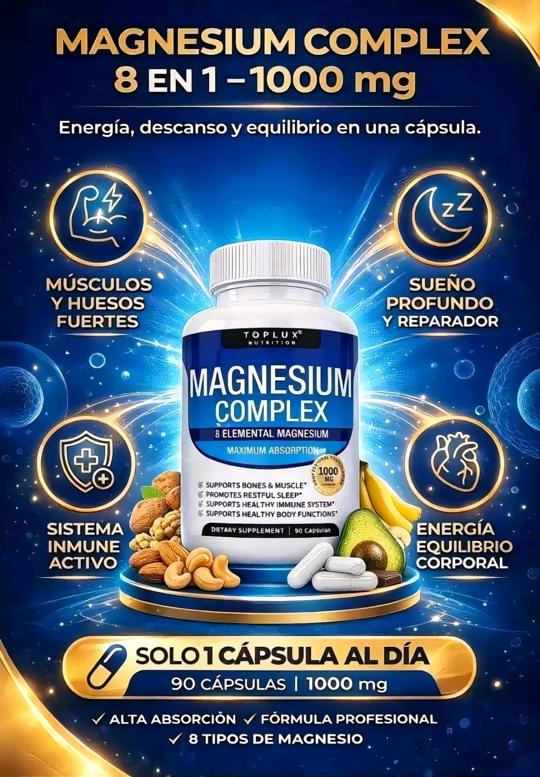 Magnesium Complex 8 en 1 - 1000 mg